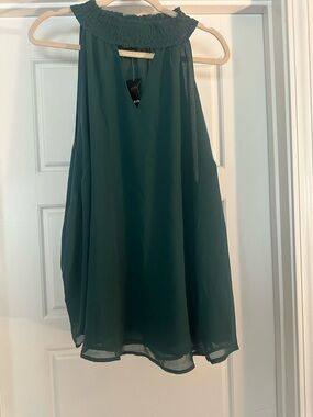 torrid Teal Halter Smocked Chiffon Camisole